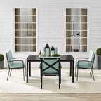 Set da pranzo da esterno Kaplan 5 pezzi con sedie a braccioli Nebbia/Bronzo anticato - Crosley: telaio in acciaio, resistente ai raggi UV, 4 posti