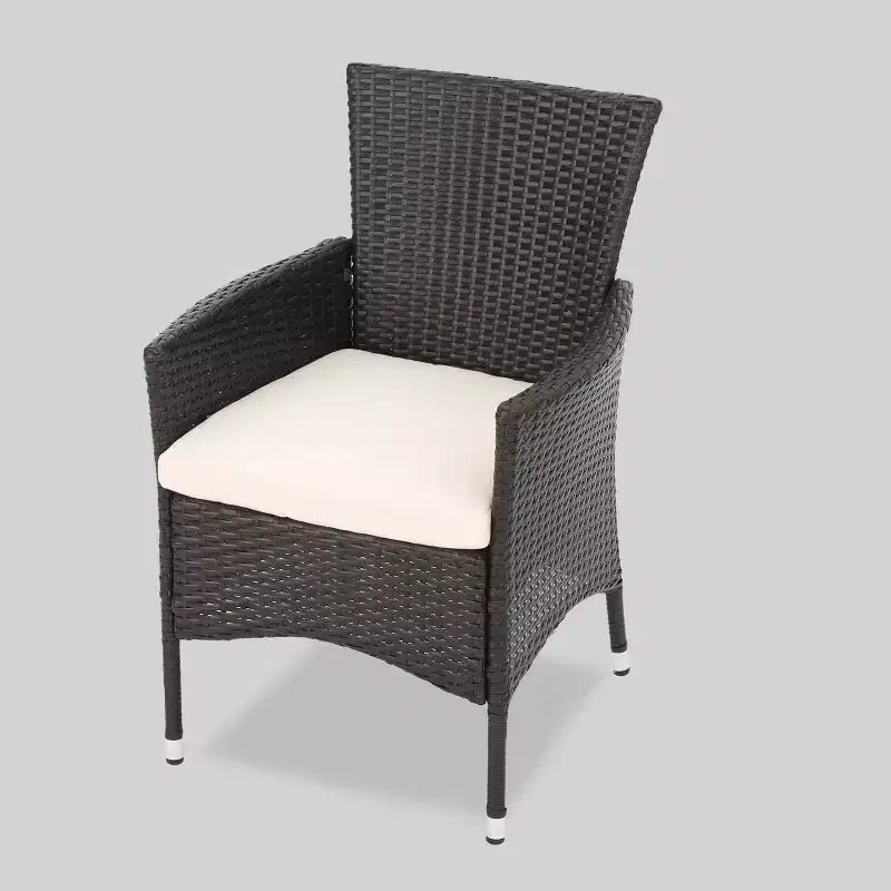 Set da pranzo da esterno Dion 7 pz in alluminio e vimini – Marrone – Christopher Knight Home: Resistente alle intemperie con cuscini in poliestere