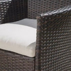 Set da pranzo da esterno Dion 7 pz in alluminio e vimini – Marrone – Christopher Knight Home: Resistente alle intemperie con cuscini in poliestere
