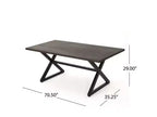 Set da pranzo da esterno Dion 7 pz in alluminio e vimini – Marrone – Christopher Knight Home: Resistente alle intemperie con cuscini in poliestere