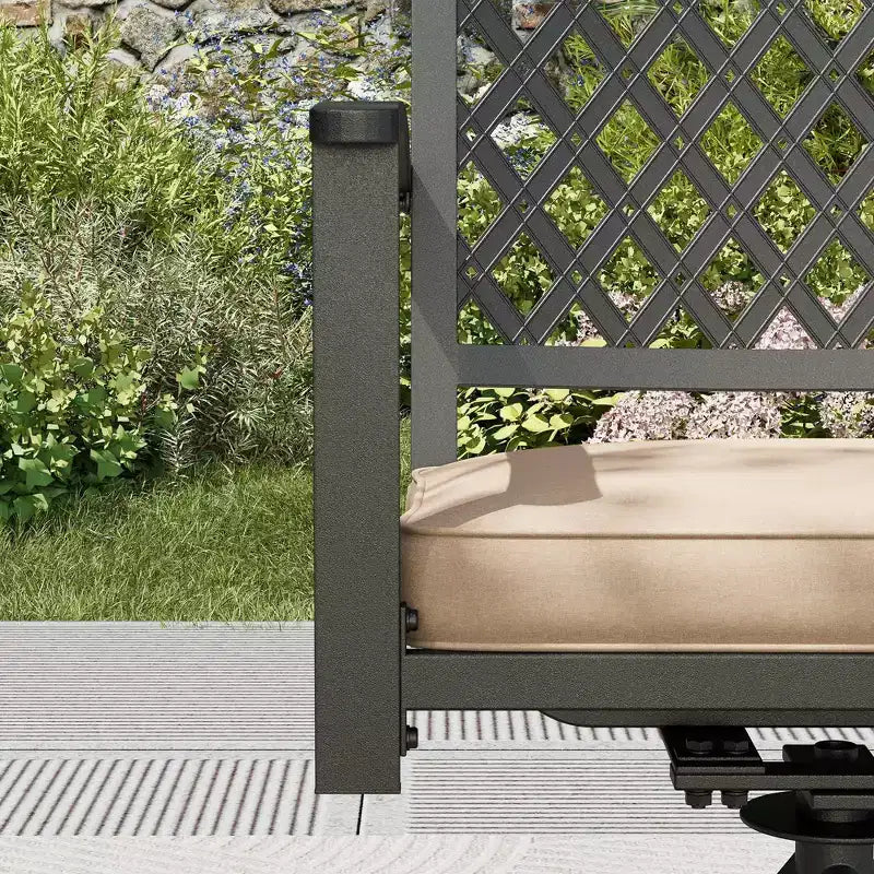 Set da pranzo da esterni da 7 pezzi con tavolo rettangolare con foro per ombrellone e sedie girevoli - Captiva Designs