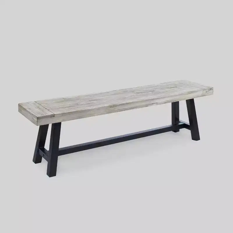 Set da pranzo Cooper 6 pezzi in vimini e legno di acacia - Grigio - Christopher Knight Home