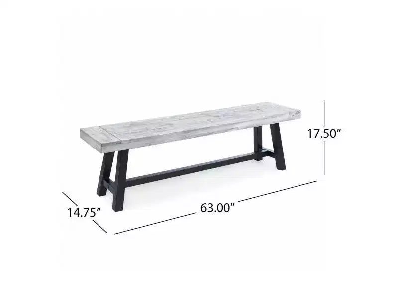 Set da pranzo Cooper 6 pezzi in vimini e legno di acacia - Grigio - Christopher Knight Home