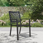 Ensemble repas de jardin 7 pièces avec table de jardin rectangulaire et 6 chaises empilables - Captiva Designs