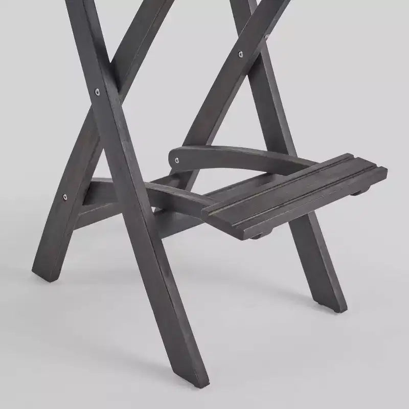 Polaris Set Bar da 26" Quadrato in 3 Pezzi in Legno e Vimini Grigio Scuro - Christopher Knight Home: Set da Pranzo per Patio Resistente alle Intemperie con 2 Sgabelli
