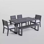 Set da Pranzo Nestor 6 pezzi in Legno di Acacia - Grigio Scuro/Grigio Chiaro - Christopher Knight Home