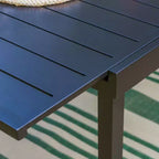 Set da pranzo 7 pezzi in metallo con tavolo da pranzo allungabile e 6 sedie girevoli - Captiva Designs