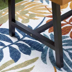 Ensemble de salle à manger de patio 6 pièces avec table et banc en acacia et 4 chaises en rotin PE - Captiva Designs