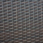 Set da pranzo da 7 pezzi per patio con tavolo rettangolare in acciaio e sedie in rattan con schienale chiuso blu/marrone - Captiva Designs