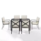 Ensemble de salle à manger d'extérieur Kaplan 7 pièces avec 6 fauteuils et table à manger avoine/bronze huilé - Crosley