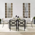 Ensemble de salle à manger d'extérieur Kaplan 7 pièces avec 6 fauteuils et table à manger avoine/bronze huilé - Crosley