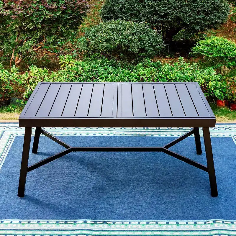 Set da pranzo da esterni 7 pezzi con tavolo allungabile e 6 sedie in rattan PE - Captiva Designs