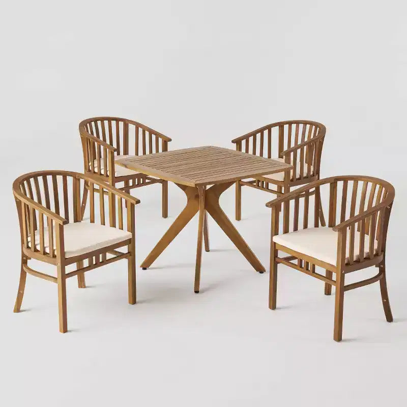 Set da pranzo quadrato 5 pezzi Alondra in legno di acacia - Teak - Christopher Knight Home