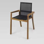 Set da pranzo Chaucer 5 pezzi in acacia e mesh - Teak/Nero - Christopher Knight Home: Resistente alle intemperie, Tavolo quadrato