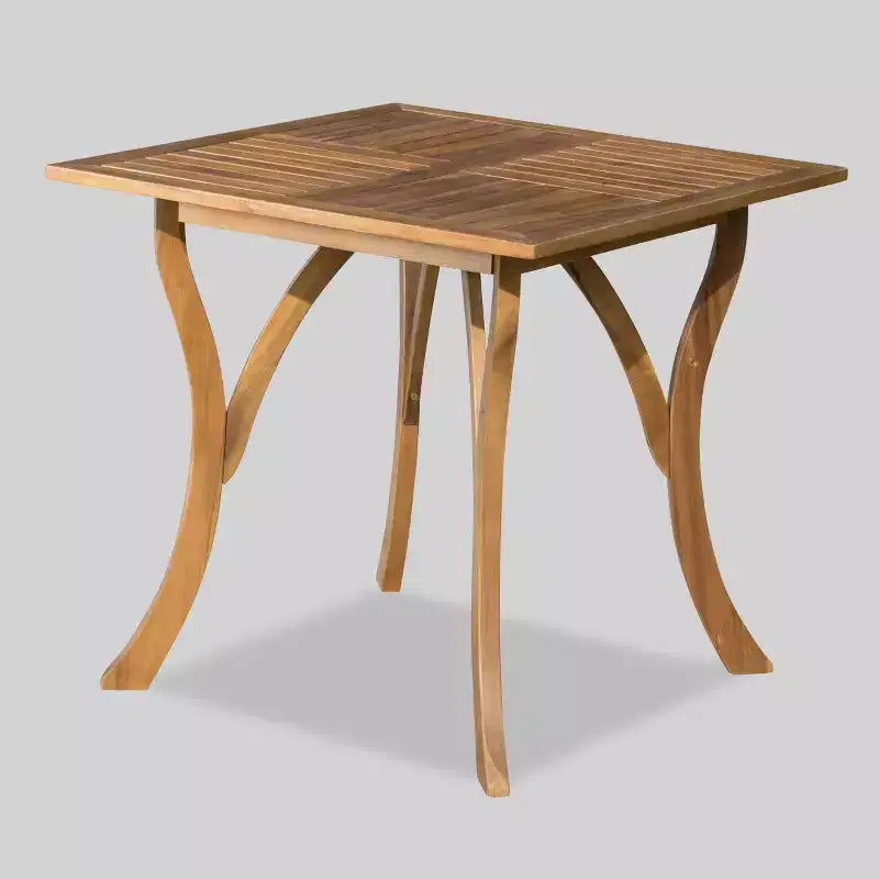 Set da pranzo Chaucer 5 pezzi in acacia e mesh - Teak/Nero - Christopher Knight Home: Resistente alle intemperie, Tavolo quadrato