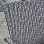 Davenport Set Da Pranzo Espandibile 9 Pezzi in Legno e Vimini Grigio Scuro/Grigio - Christopher Knight Home