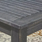 Davenport Set Da Pranzo Espandibile 9 Pezzi in Legno e Vimini Grigio Scuro/Grigio - Christopher Knight Home