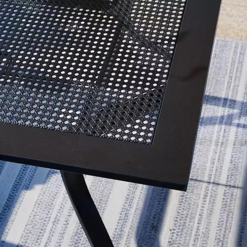 Set da Patio 5 Pezzi con Sedie Girevoli e Tavolo Quadrato in Metallo - Captiva Designs: Set di Mobili da Pranzo per Esterni