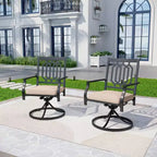 Set da Patio 5 Pezzi con Sedie Girevoli e Tavolo Quadrato in Metallo - Captiva Designs: Set di Mobili da Pranzo per Esterni