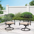 Set da Patio 5 Pezzi con Sedie Girevoli e Tavolo Quadrato in Metallo - Captiva Designs: Set di Mobili da Pranzo per Esterni