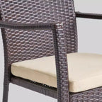 Set da pranzo da esterni Didicas 5 pezzi in vimini e legno di teak - Christopher Knight Home