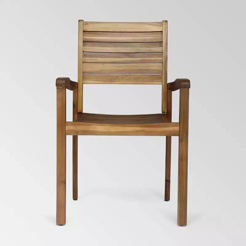 Set da pranzo rotondo Wells a 5 pezzi in legno di acacia con finitura teak - Christopher Knight Home: mobili da patio resistenti alle intemperie