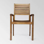 Set da pranzo rotondo Wells a 5 pezzi in legno di acacia con finitura teak - Christopher Knight Home: mobili da patio resistenti alle intemperie