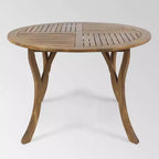 Set da pranzo rotondo Wells a 5 pezzi in legno di acacia con finitura teak - Christopher Knight Home: mobili da patio resistenti alle intemperie