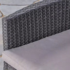 Set da pranzo da esterno Wyatt a 7 pezzi in legno di acacia e vimini di polietilene - Grigio/Beige - Christopher Knight Home: Set di mobili da esterno con cuscini