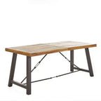 Ensemble de salle à manger 7 pièces en bois et osier Spencer - Marron - Christopher Knight Home : Résistant aux intempéries, cadre en aluminium