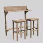 Set da bar da esterno Caraibi in 3 pezzi in legno di acacia - Grigio - Christopher Knight Home: Resistente alle intemperie, 2 sgabelli da bar, Fisso