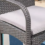 Set da pranzo Harlowe a 7 pezzi in vimini - Grigio/Grigio - Christopher Knight Home: Include 6 sedie a braccioli e piano del tavolo in HDPE