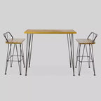 Set da bar da esterno industriale Denali 3 pezzi in legno di acacia - Teak - Christopher Knight Home: Resistente alle intemperie, Finitura rustica