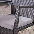 Ensemble de salle à manger 6 pièces Garner en bois et osier avec chaises et banc Gris foncé sablé/Gris - Christopher Knight Home