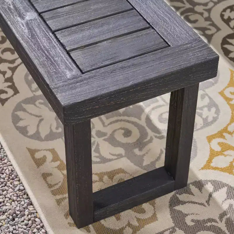 Ensemble de salle à manger 6 pièces Garner en bois et osier avec chaises et banc Gris foncé sablé/Gris - Christopher Knight Home