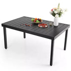 Set da pranzo da 7 pezzi con tavolo rettangolare allungabile e 6 sedie in rattan PE - Captiva Designs: Mobili da esterno resistenti alle intemperie