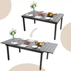 Set da pranzo da 7 pezzi con tavolo rettangolare allungabile e 6 sedie in rattan PE - Captiva Designs: Mobili da esterno resistenti alle intemperie