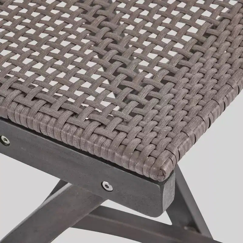Set da bar rettangolare a 3 pezzi in legno e vimini Polaris da 45" grigio scuro - Christopher Knight Home: Struttura in acacia, resistente alle intemperie