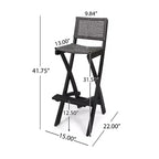 Set da bar rettangolare a 3 pezzi in legno e vimini Polaris da 45" grigio scuro - Christopher Knight Home: Struttura in acacia, resistente alle intemperie