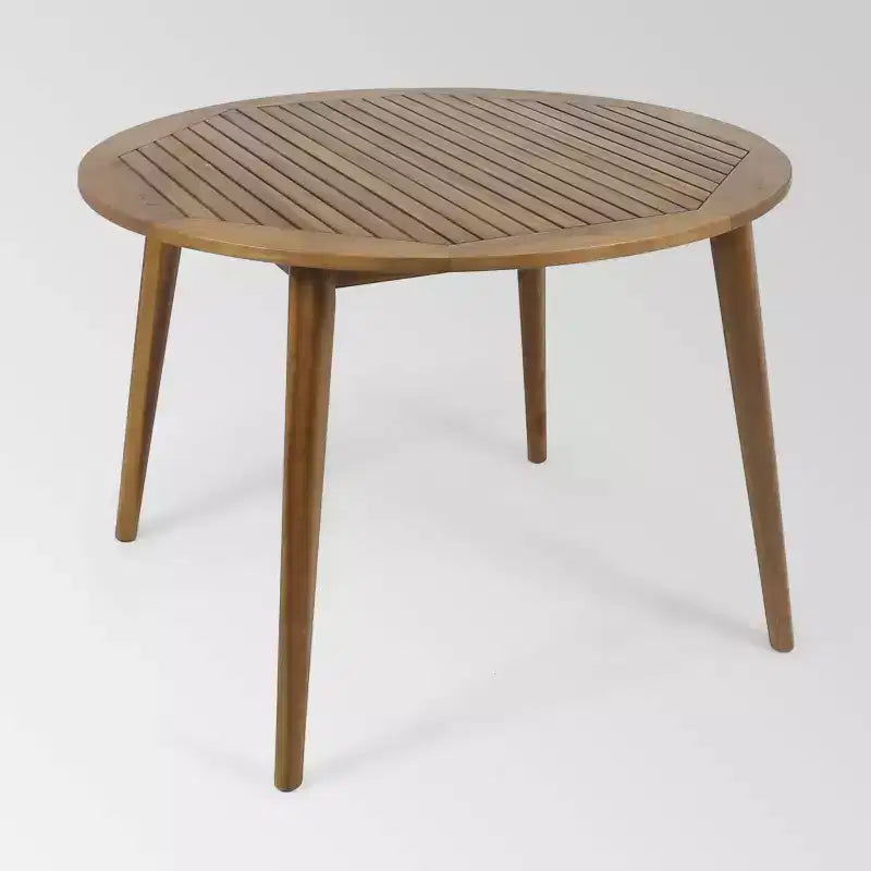 Set da pranzo da esterno Pines 5 pezzi in legno di acacia - Teak/Crema - Christopher Knight Home, resistente alle intemperie: Set di mobili da patio per 4 persone