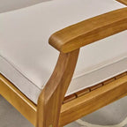 Set da pranzo da esterno Pines 5 pezzi in legno di acacia - Teak/Crema - Christopher Knight Home, resistente alle intemperie: Set di mobili da patio per 4 persone