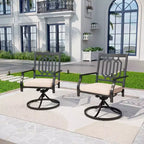 Tavolo da patio da 37" con piano in legno da 5 pezzi con 4 sedie girevoli a dondolo - Captiva Designs