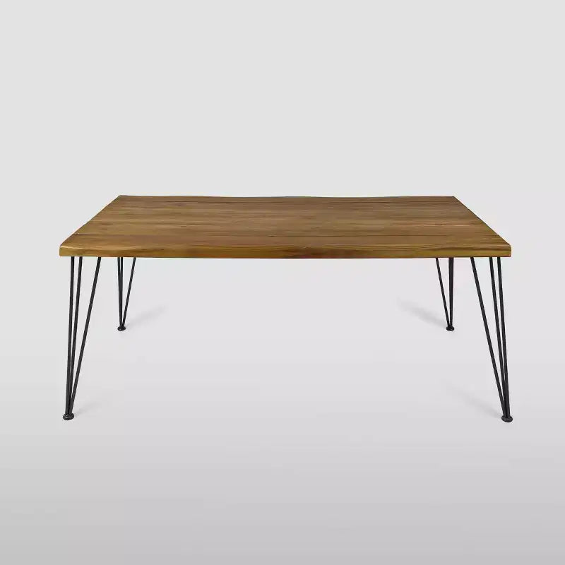 Ensemble de salle à manger de patio 7 pièces Walker en acacia et osier teck – Christopher Knight Home : sièges extérieurs, table à pieds épingles