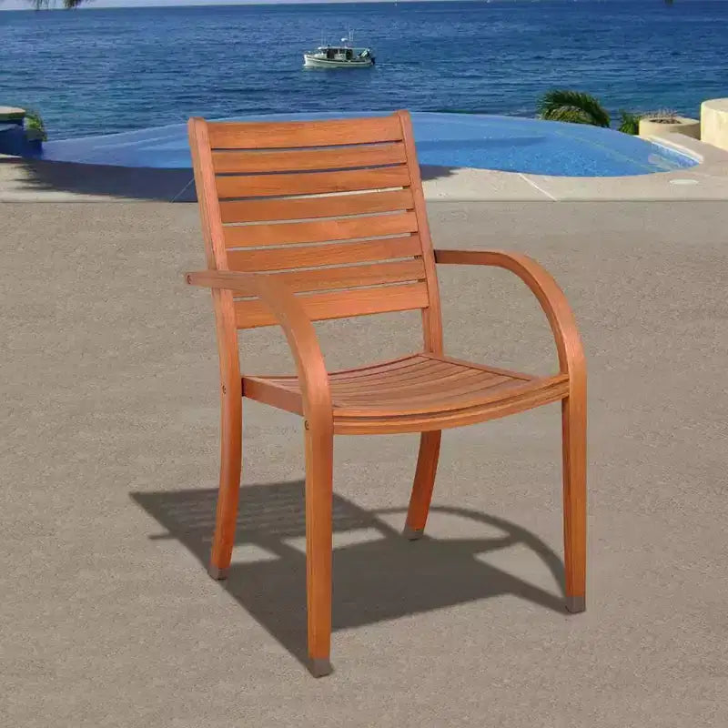 Set da pranzo rotondo da 5 pezzi in legno di eucalipto Arizona - International Home Miami: Arredamento da esterni, 4 posti