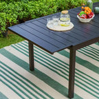 Set da pranzo da patio 9 pezzi con tavolo in acciaio allungabile e sedie a bracciolo girevoli a 360° - Captiva Designs: Set di mobili da esterno