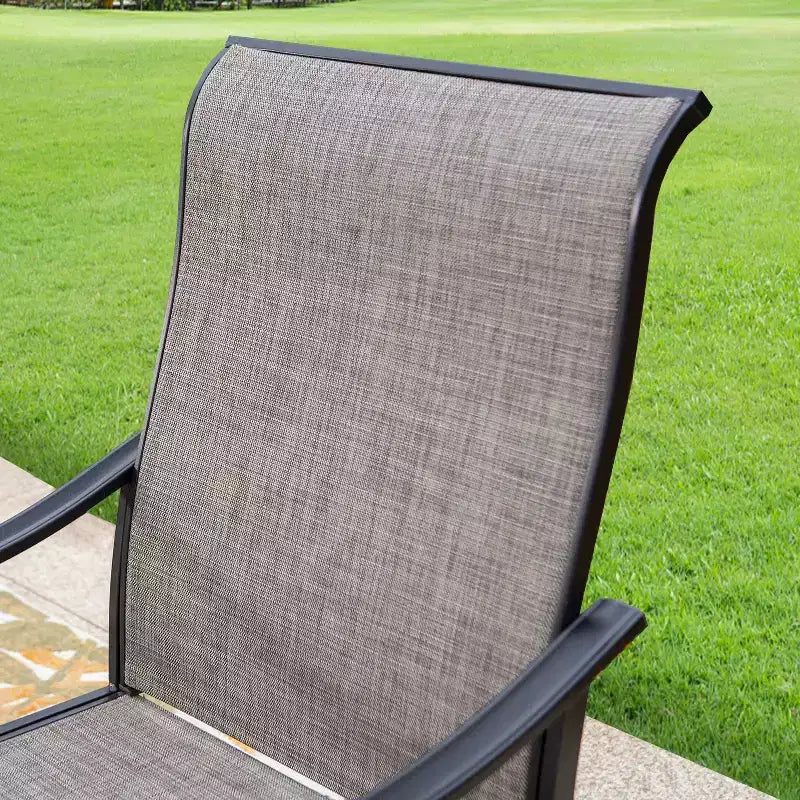 Set da pranzo da patio 9 pezzi con tavolo in acciaio allungabile e sedie a bracciolo girevoli a 360° - Captiva Designs: Set di mobili da esterno