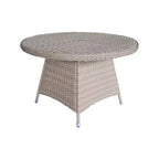 International Concepts – Ensemble de salle à manger d'extérieur 7 pièces en osier : trou pour parasol, cadre en aluminium