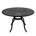 Set da pranzo da 5 pezzi per patio con tavolo rotondo da esterno moderno e ornato in alluminio a rete da 48" e sedie di lusso - Nero - Oakland Living: Resistente alle intemperie