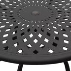 Set da pranzo da 5 pezzi per patio con tavolo rotondo da esterno moderno e ornato in alluminio a rete da 48" e sedie di lusso - Nero - Oakland Living: Resistente alle intemperie