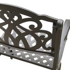 Set da pranzo da 5 pezzi per patio con tavolo rotondo da esterno moderno e ornato in alluminio a rete da 48" e sedie di lusso - Nero - Oakland Living: Resistente alle intemperie